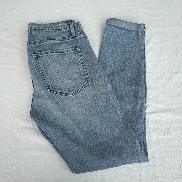Frame Le Garcon with Rips in Beldon Jeans Distressed Light Wash Women 24 - Picture 13 of 13